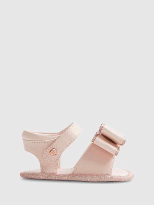 River Island Pink Sparkle Bow Sandals image 1