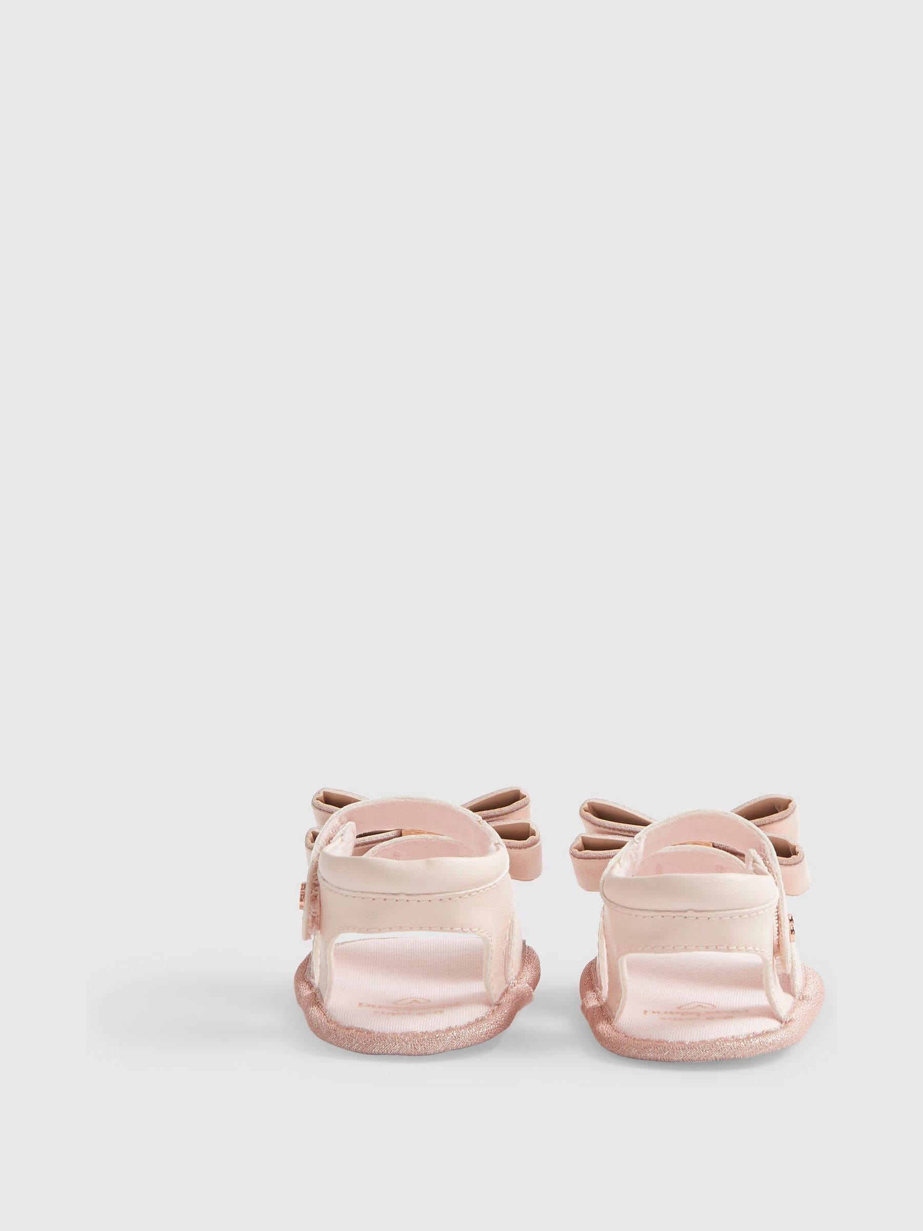 River Island Pink Sparkle Bow Sandals image 4