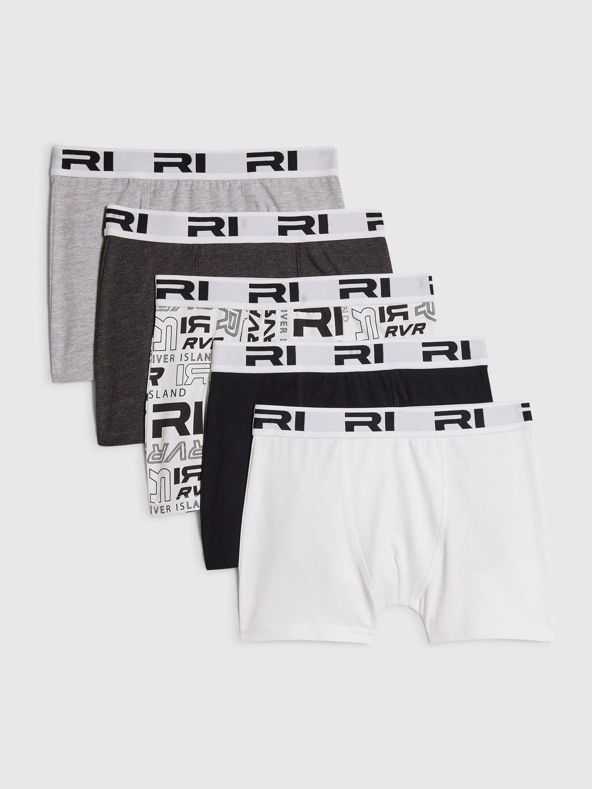 Dsiney Kidz - River Island Black Branded Waistband Boxers 5 Pack image 1