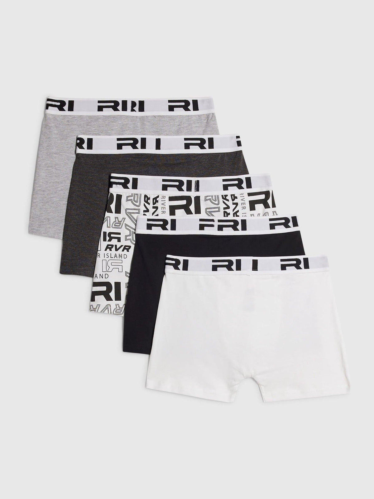 Dsiney Kidz - River Island Black Branded Waistband Boxers 5 Pack image 2