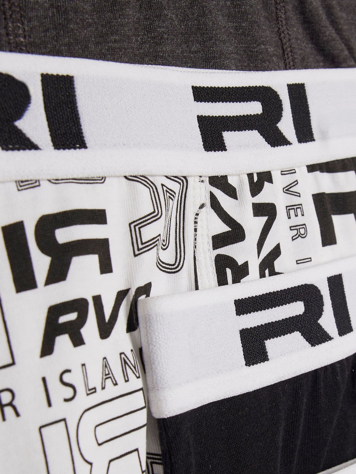 Dsiney Kidz - River Island Black Branded Waistband Boxers 5 Pack image 3