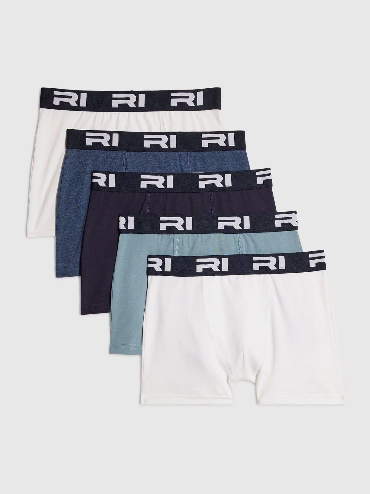 Dsiney Kidz - River Island Blue Branded Waistband Boxers 5 Pack image 1