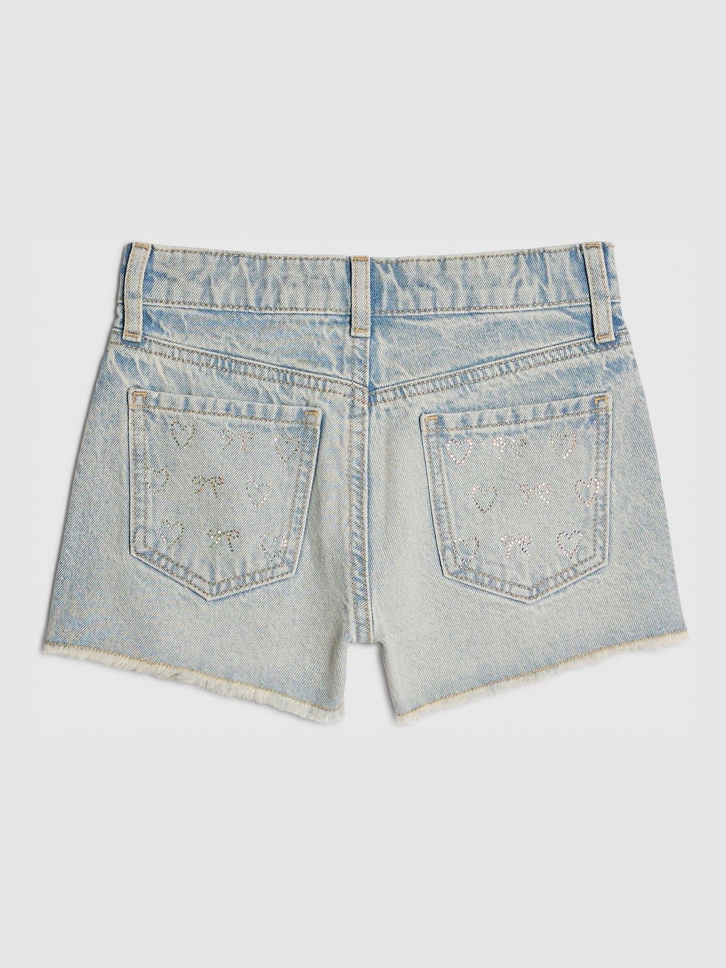 Dsiney Kidz - River Island Blue Heart & Bow Hotfix Denim Shorts image 2