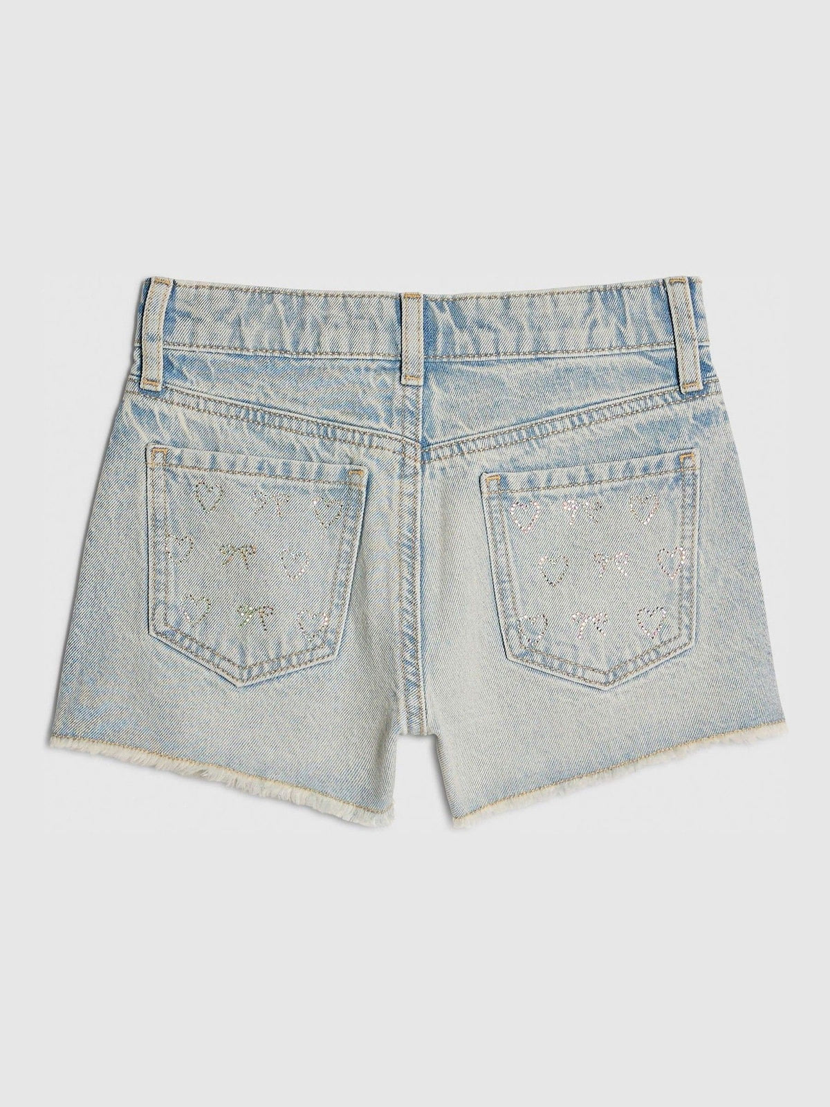 Dsiney Kidz - River Island Blue Heart & Bow Hotfix Denim Shorts image 2