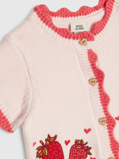 Dsiney Kidz - River Island Red Strawberry Cardigan & Bloomer Shorts Set image 4