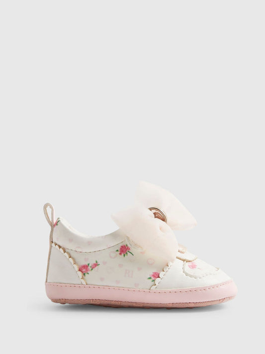 River Island White Floral Plimsoles image 1