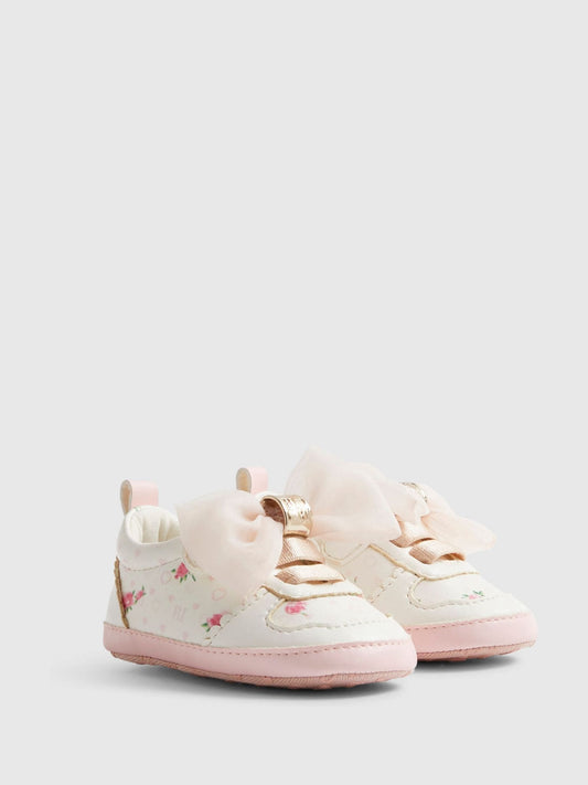 River Island White Floral Plimsoles image 2