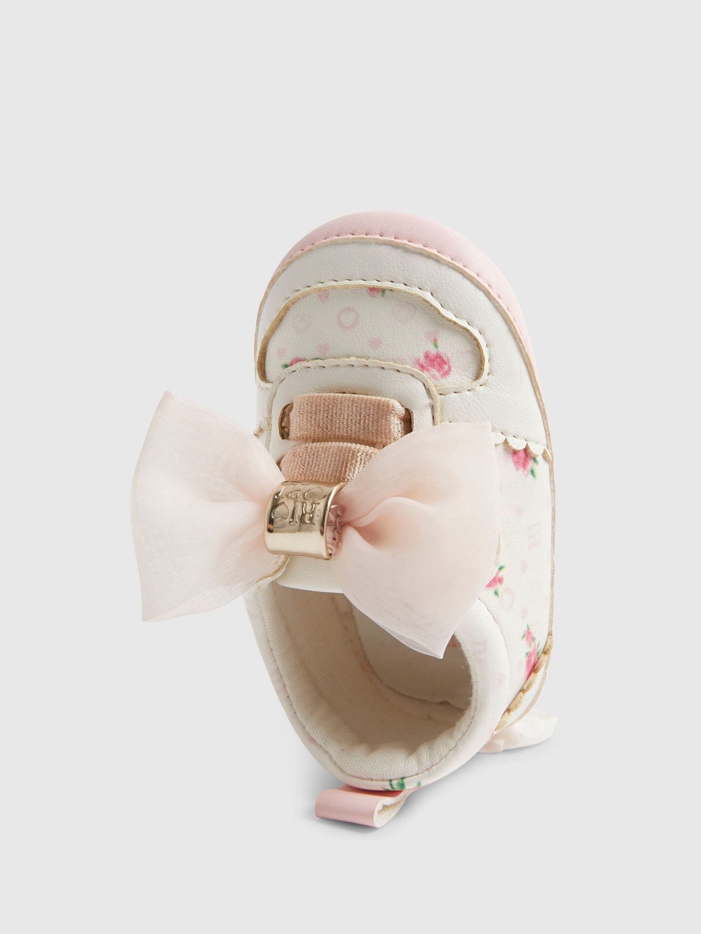 River Island White Floral Plimsoles image 3