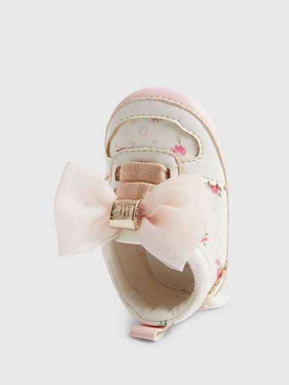 River Island White Floral Plimsoles image 3