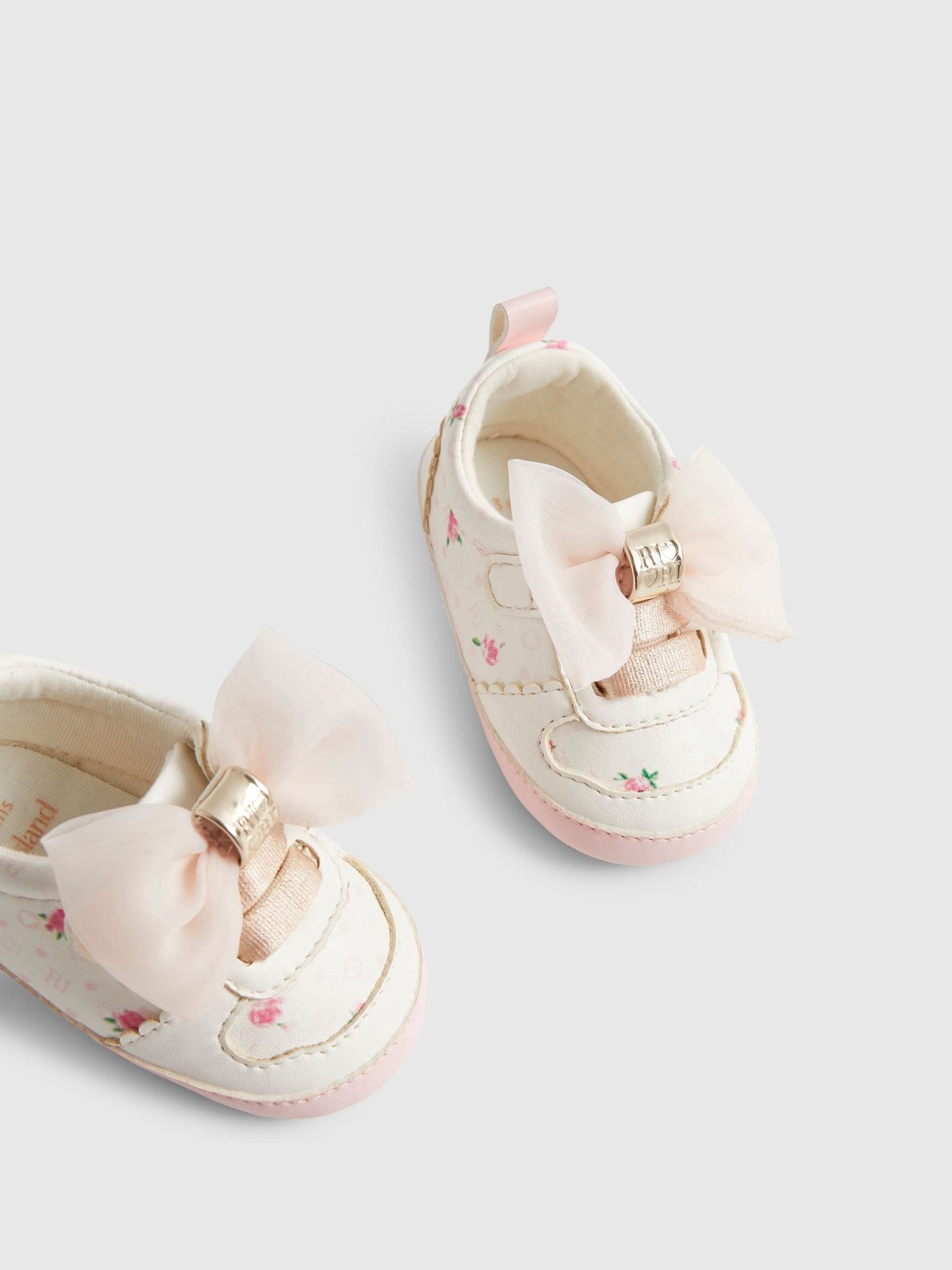 River Island White Floral Plimsoles image 4