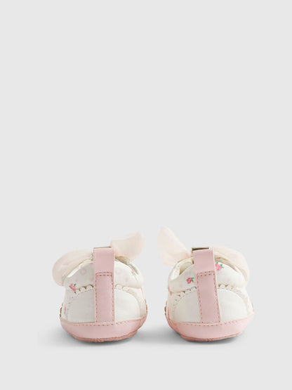 River Island White Floral Plimsoles image 5