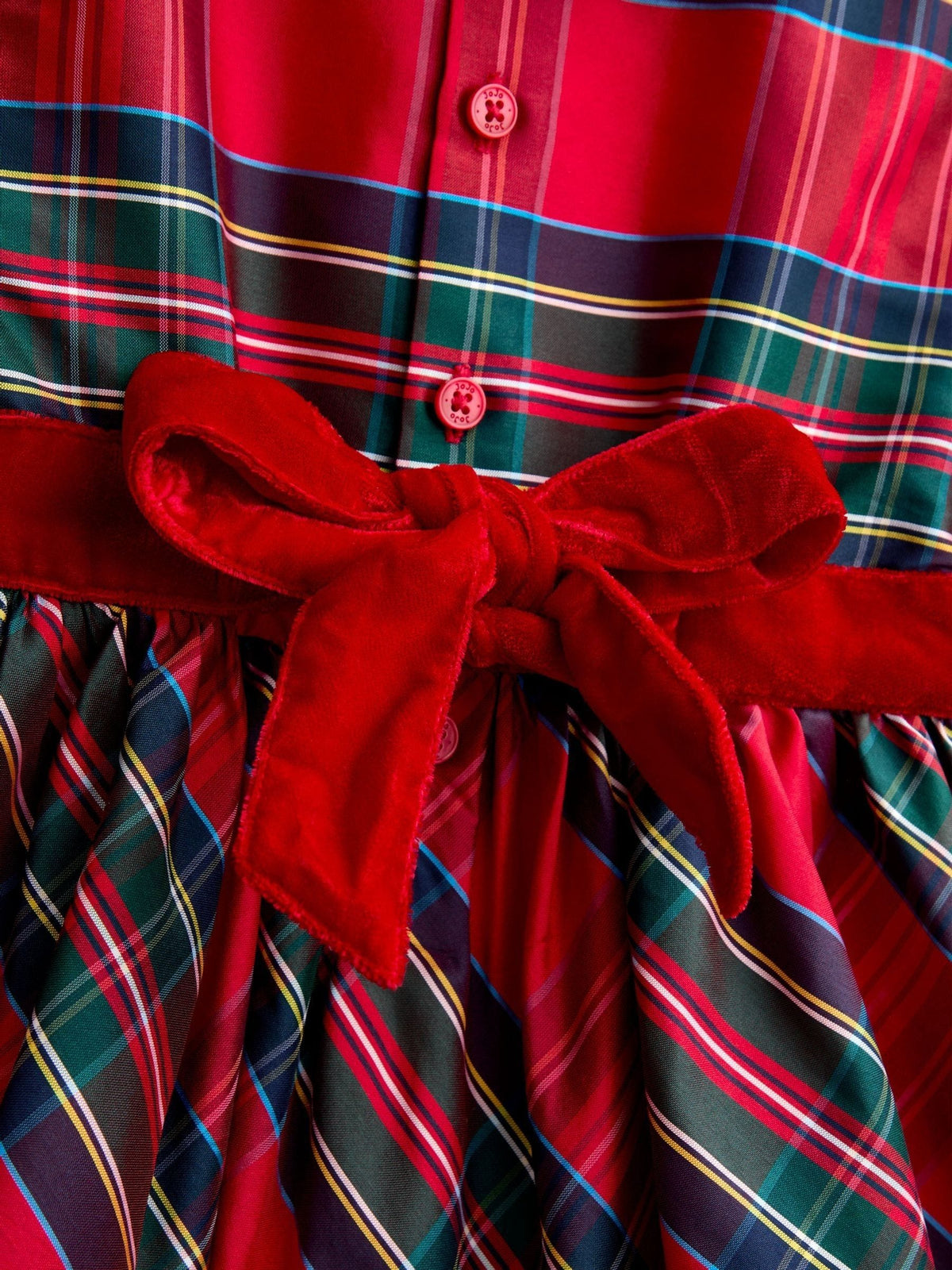 JoJo Maman Bébé Burgundy Red Tartan Taffeta Dress - image 4