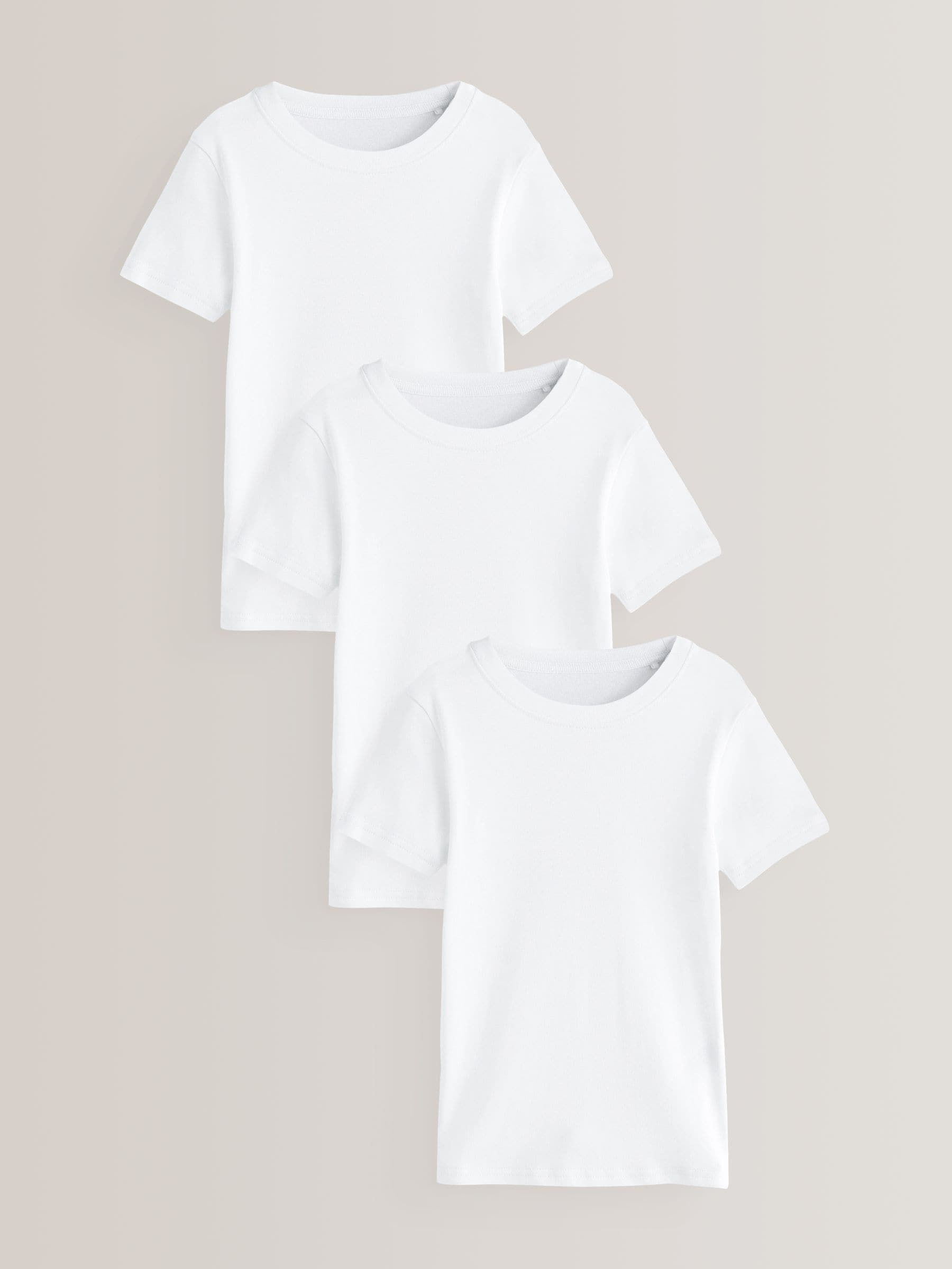 Dsiney Kidz - White 100% Cotton Short Sleeve Vests 3 Pack (1.5-16yrs) image 1