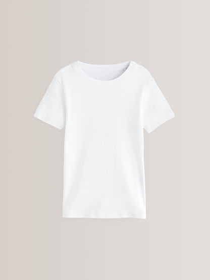 Dsiney Kidz - White 100% Cotton Short Sleeve Vests 3 Pack (1.5-16yrs) image 2