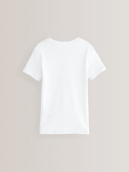Dsiney Kidz - White 100% Cotton Short Sleeve Vests 3 Pack (1.5-16yrs) image 3