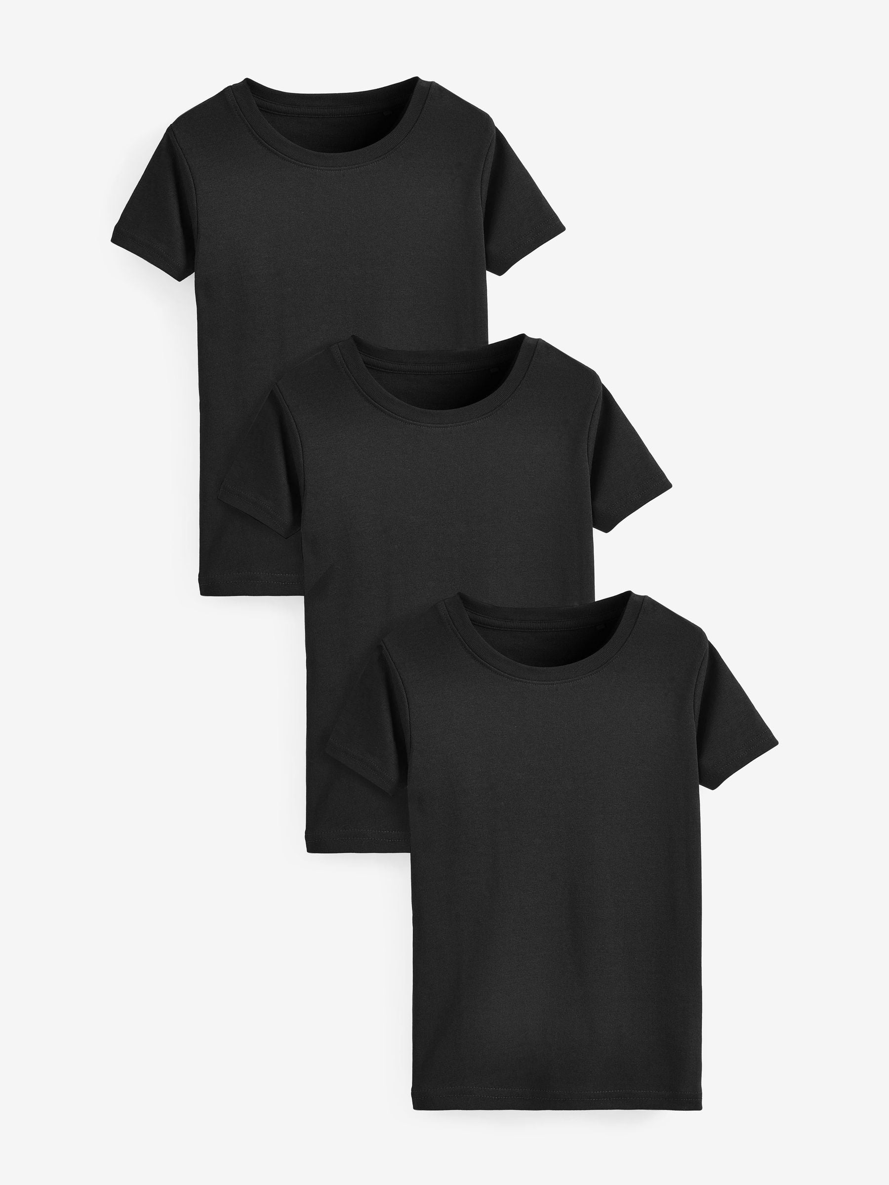 Dsiney Kidz - Black 100% Cotton Short Sleeve Vests 3 Pack (1.5-16yrs) image 1