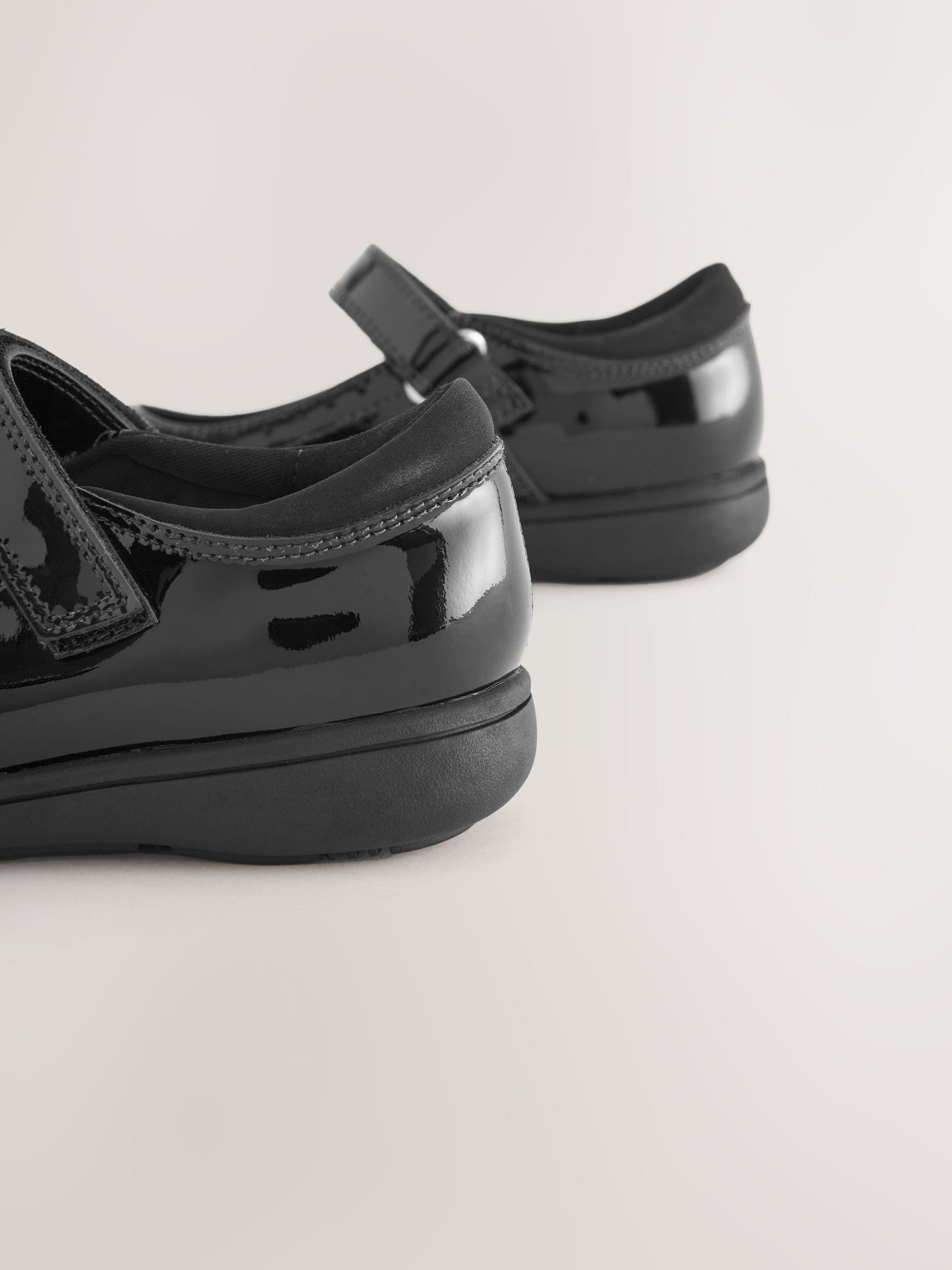 Black Patent Standard Fit (F) School Leather Brogue Detail Mary Jane Shoes image 4