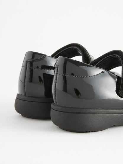 Black Patent Wide Fit (G) School Junior Butterfly Mary Jane Shoes image 3