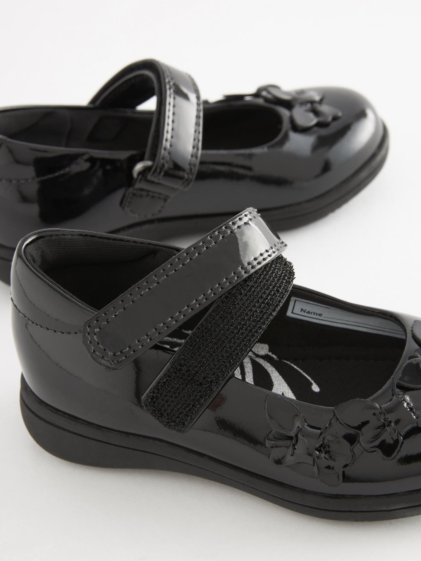 Black Patent Wide Fit (G) School Junior Butterfly Mary Jane Shoes image 6