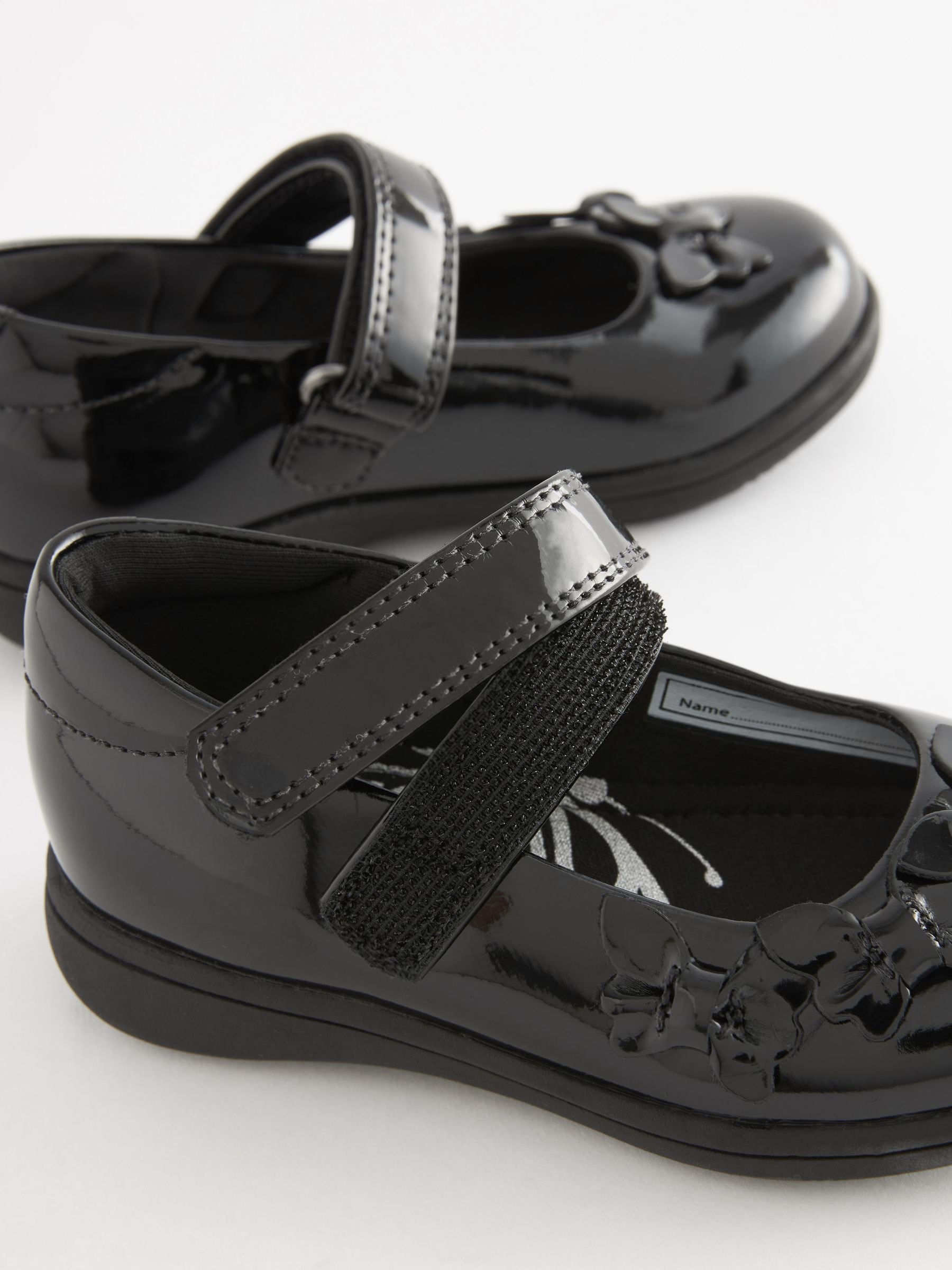 Black Patent Wide Fit (G) School Junior Butterfly Mary Jane Shoes image 5