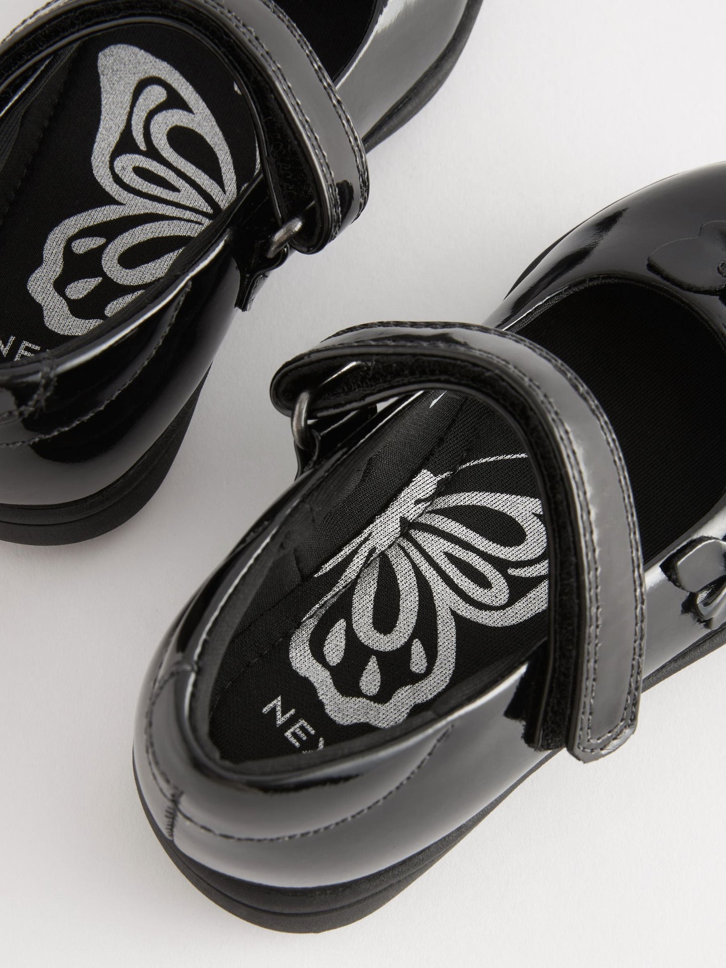 Black Patent Wide Fit (G) School Junior Butterfly Mary Jane Shoes image 6