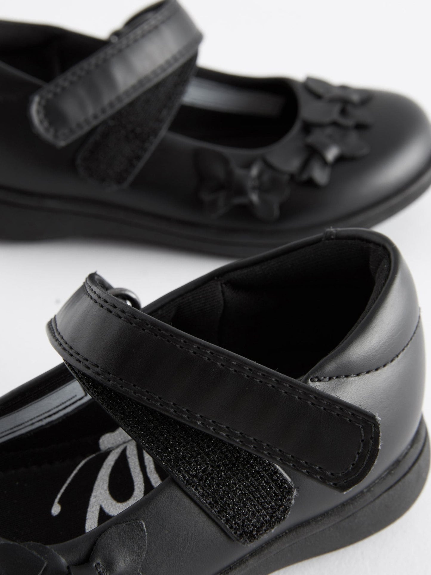 Matt Black Wide Fit (G) School Junior Butterfly Mary Jane Shoes image 7