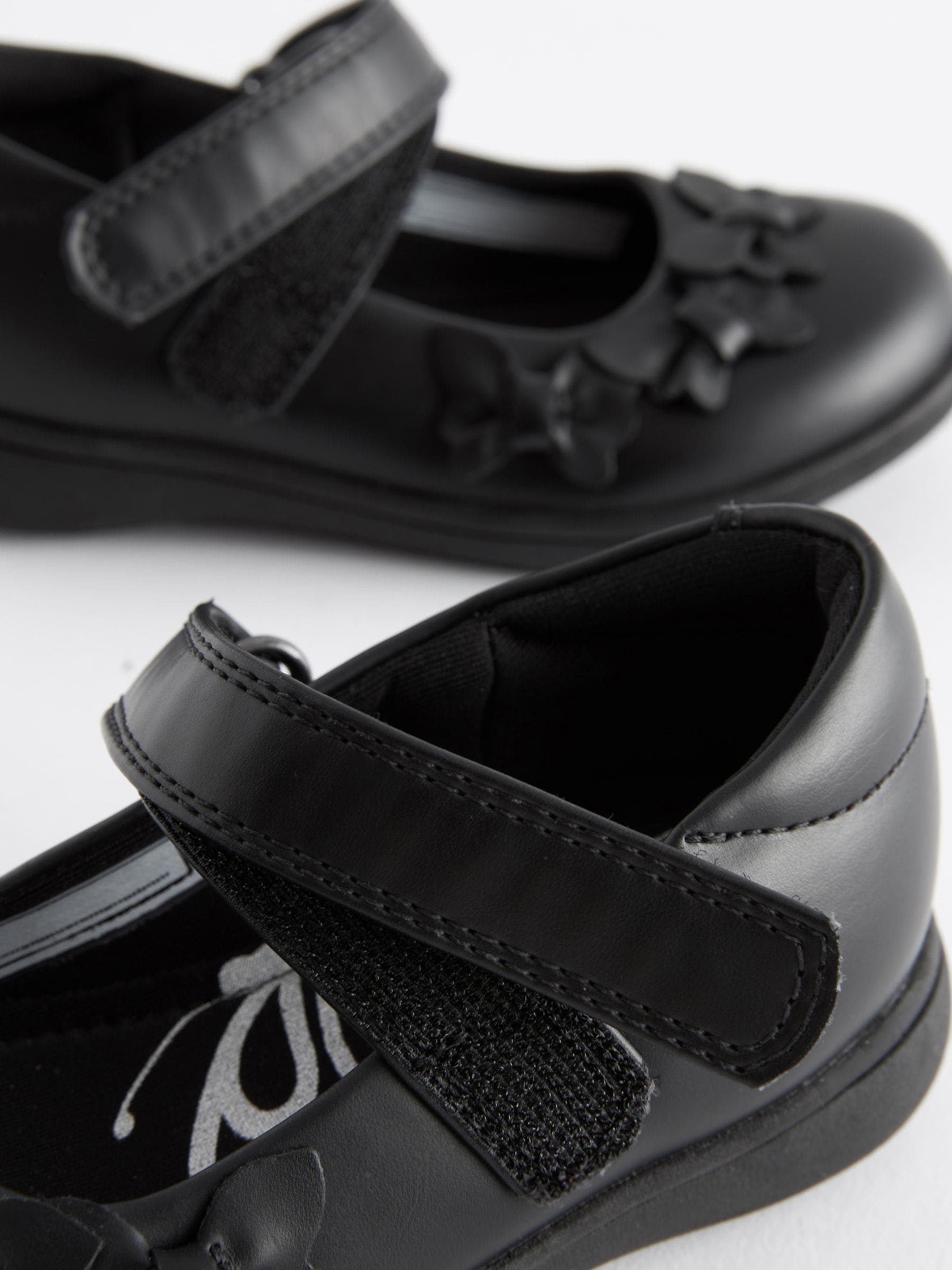 Matt Black Wide Fit (G) School Junior Butterfly Mary Jane Shoes image 7