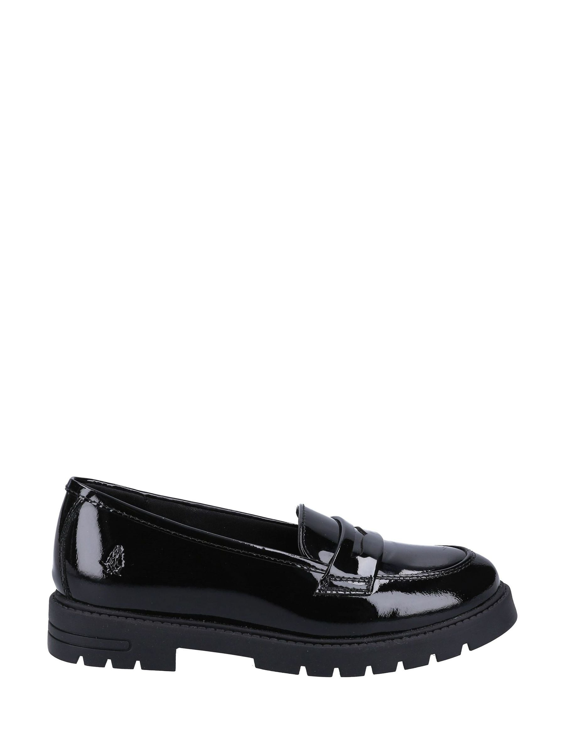 Hush Puppies Black Patent Hazel Senior School Loafer Shoes image 1