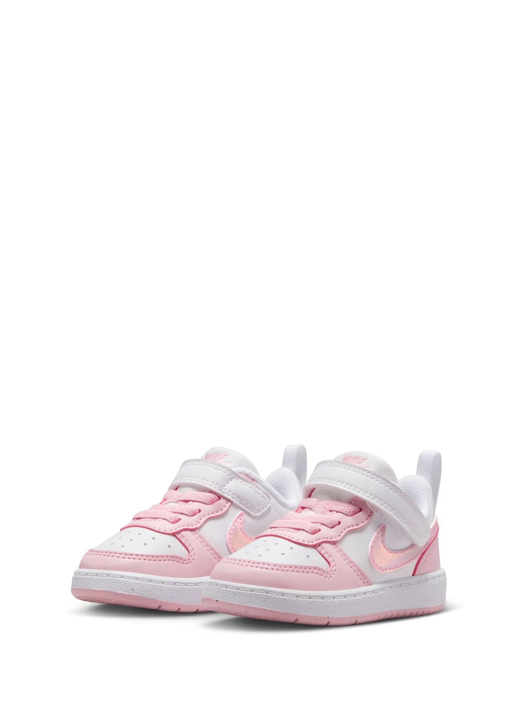 Nike White/Pink Infant Court Borough Low Recraft Trainers image 3