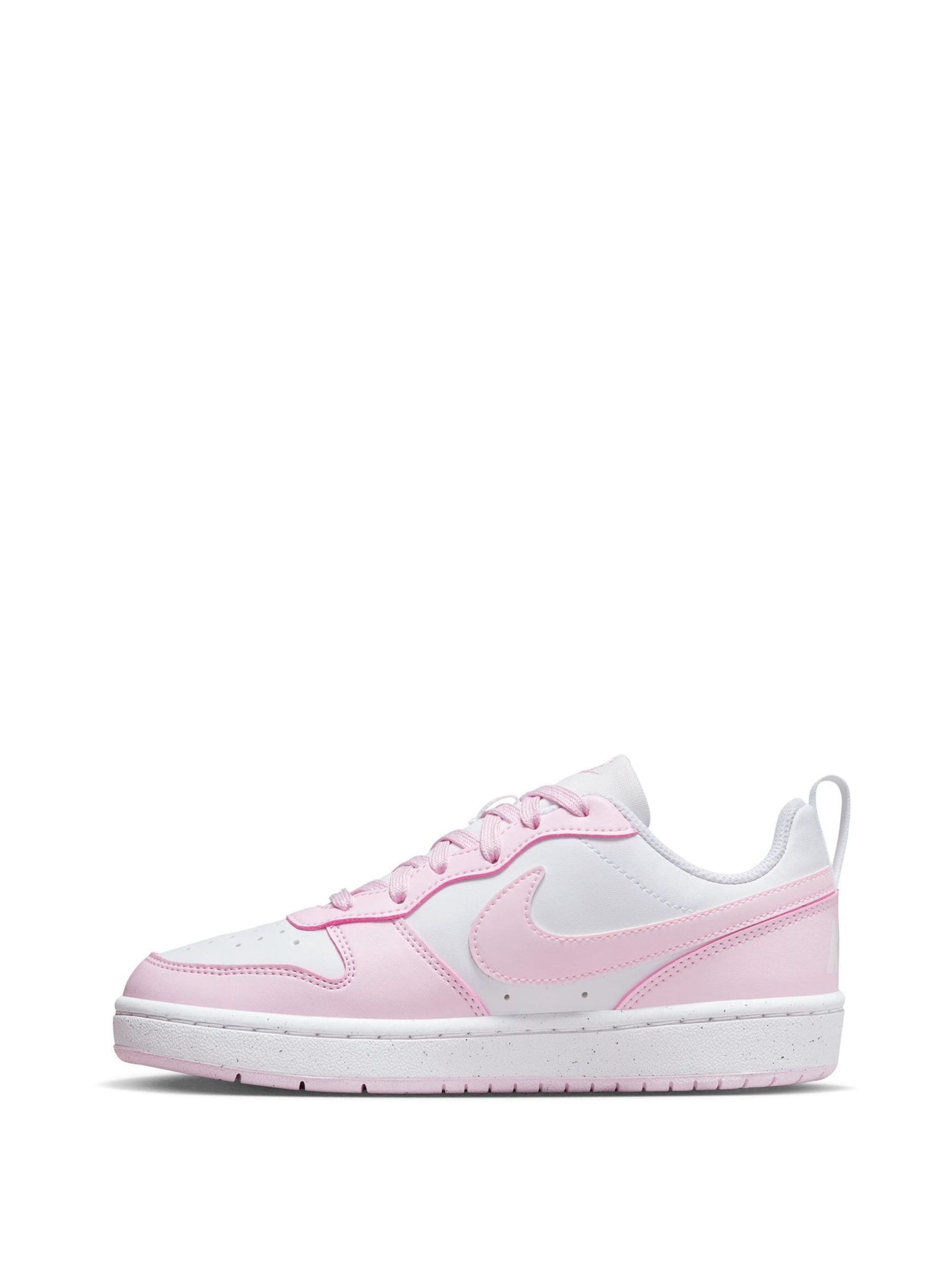 Nike White/Pink Youth Court Borough Low Recraft Trainers image 4