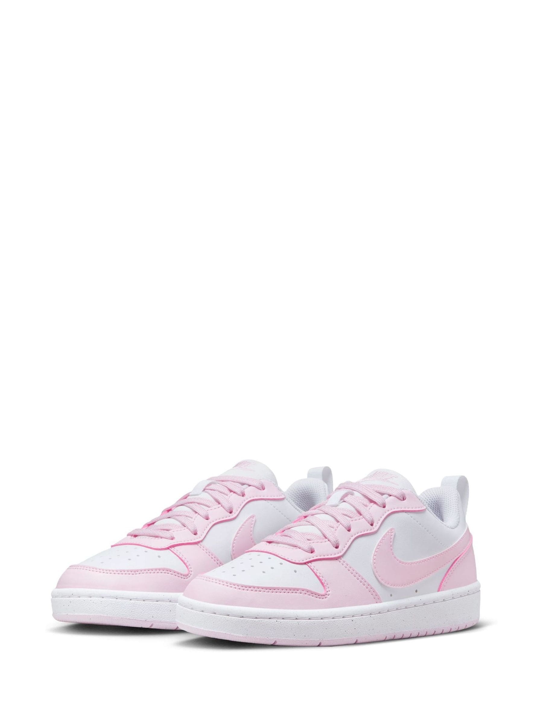 Nike White/Pink Youth Court Borough Low Recraft Trainers image 5