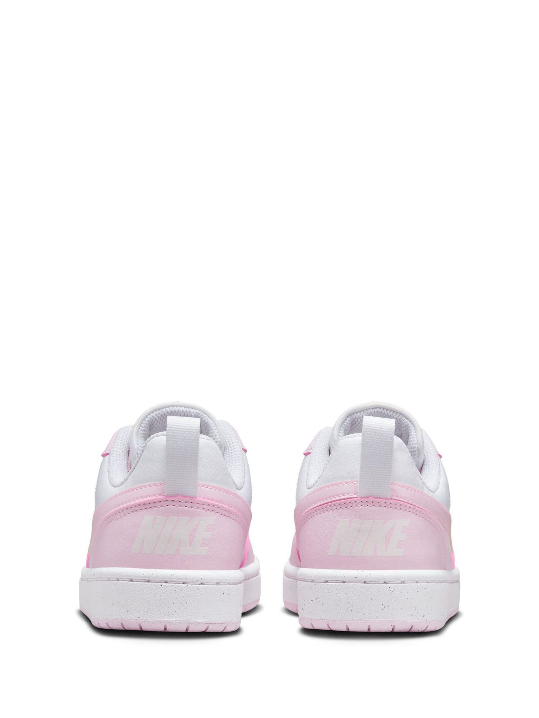 Nike White/Pink Youth Court Borough Low Recraft Trainers image 6