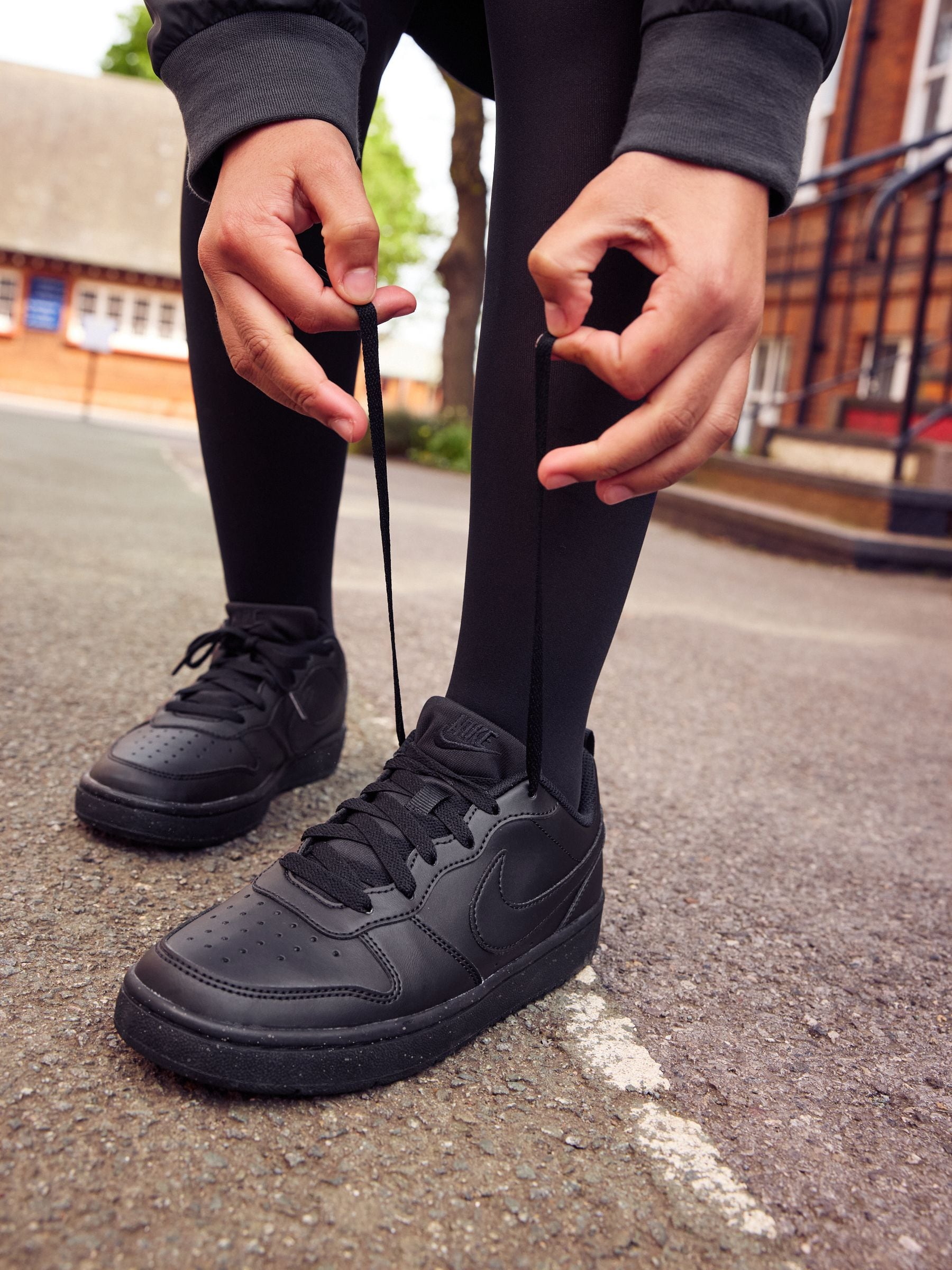 Nike Black Youth Court Borough Low Recraft Trainers image 1