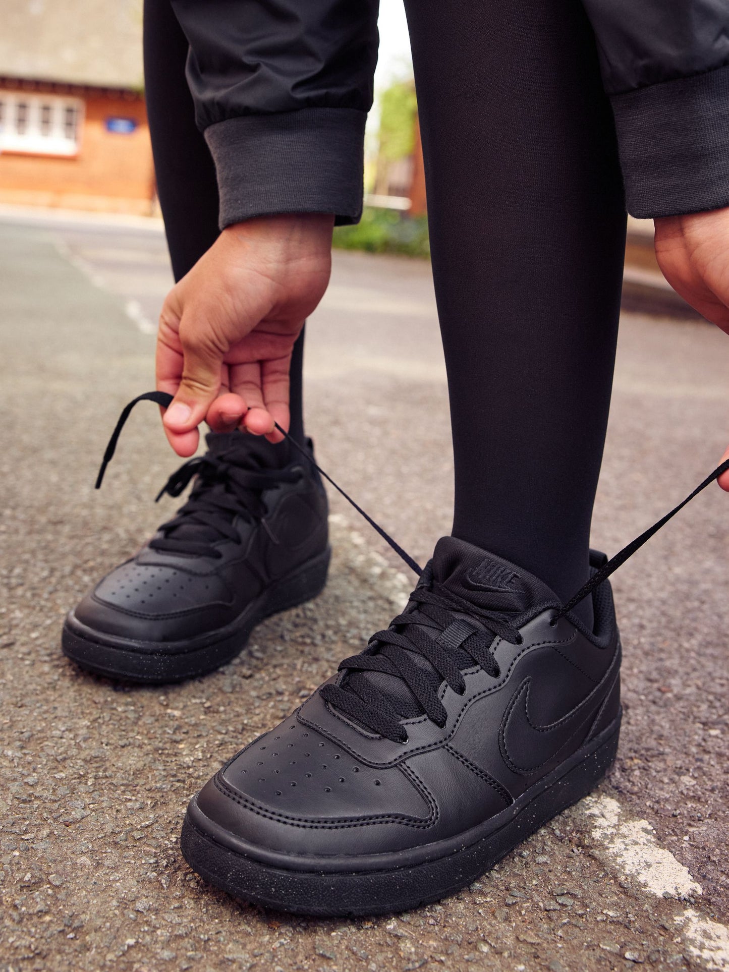 Nike Black Youth Court Borough Low Recraft Trainers image 2