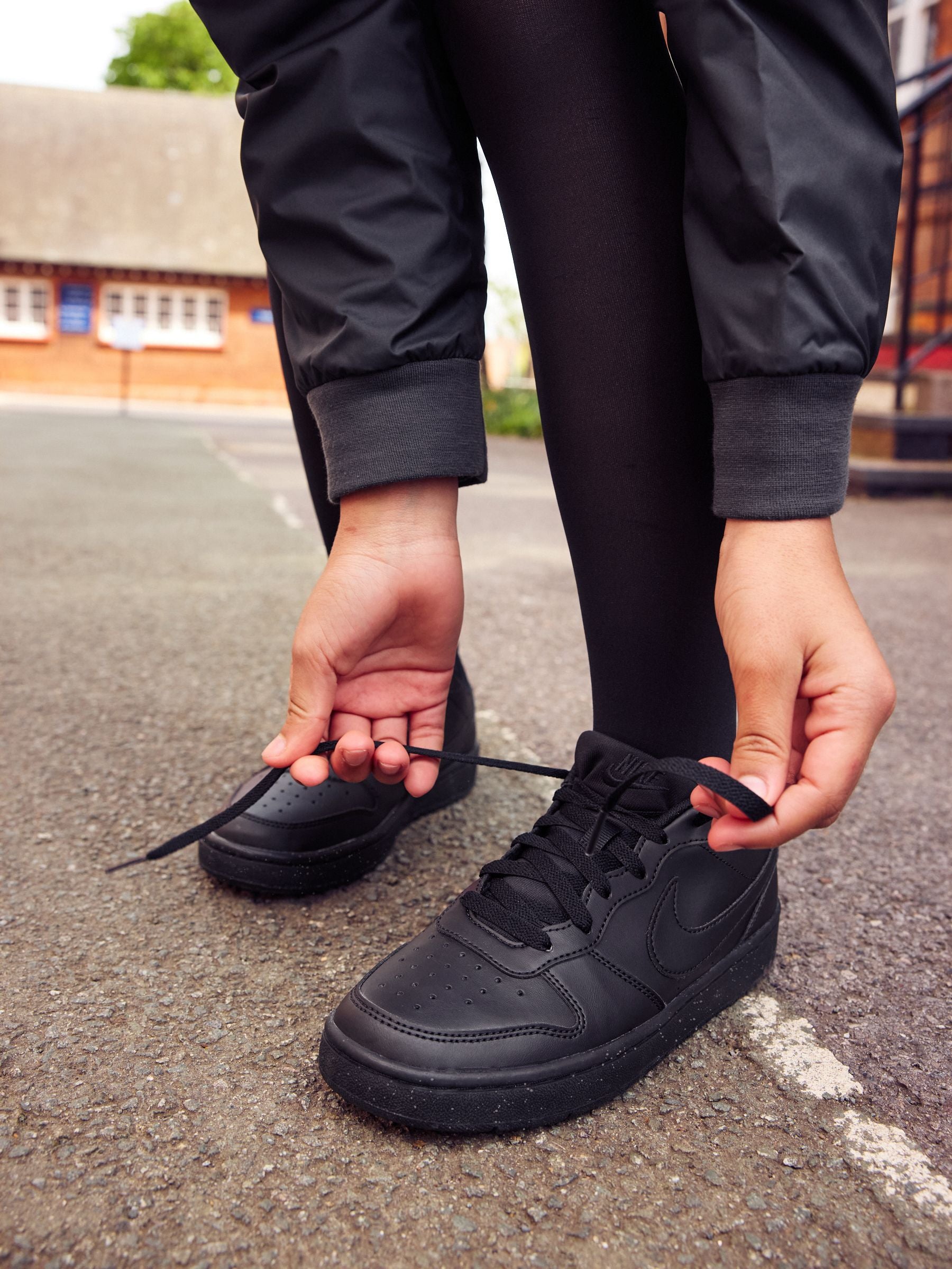 Nike Black Youth Court Borough Low Recraft Trainers image 3