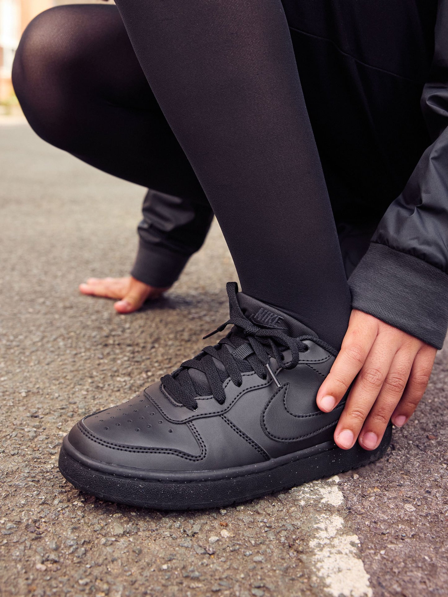 Nike Black Youth Court Borough Low Recraft Trainers image 5