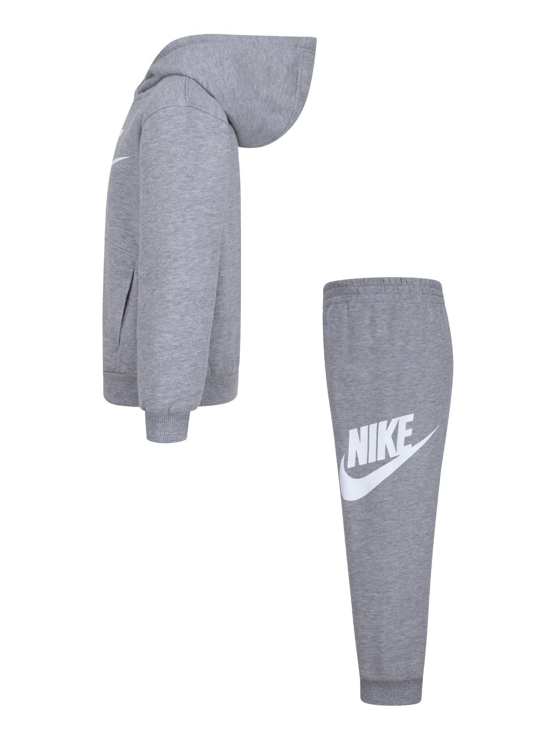 Nike Grey Little Kids Club Fleece Tracksuit Set image 4