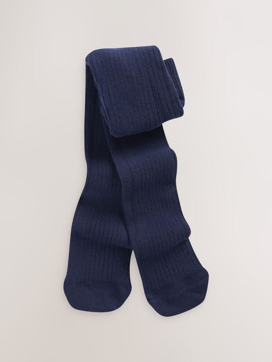 Navy Baby Single Rib Tights (0-18mths) image 1