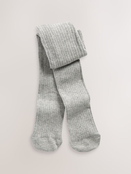 Grey Baby Single Rib Tights (0-18mths) image 1