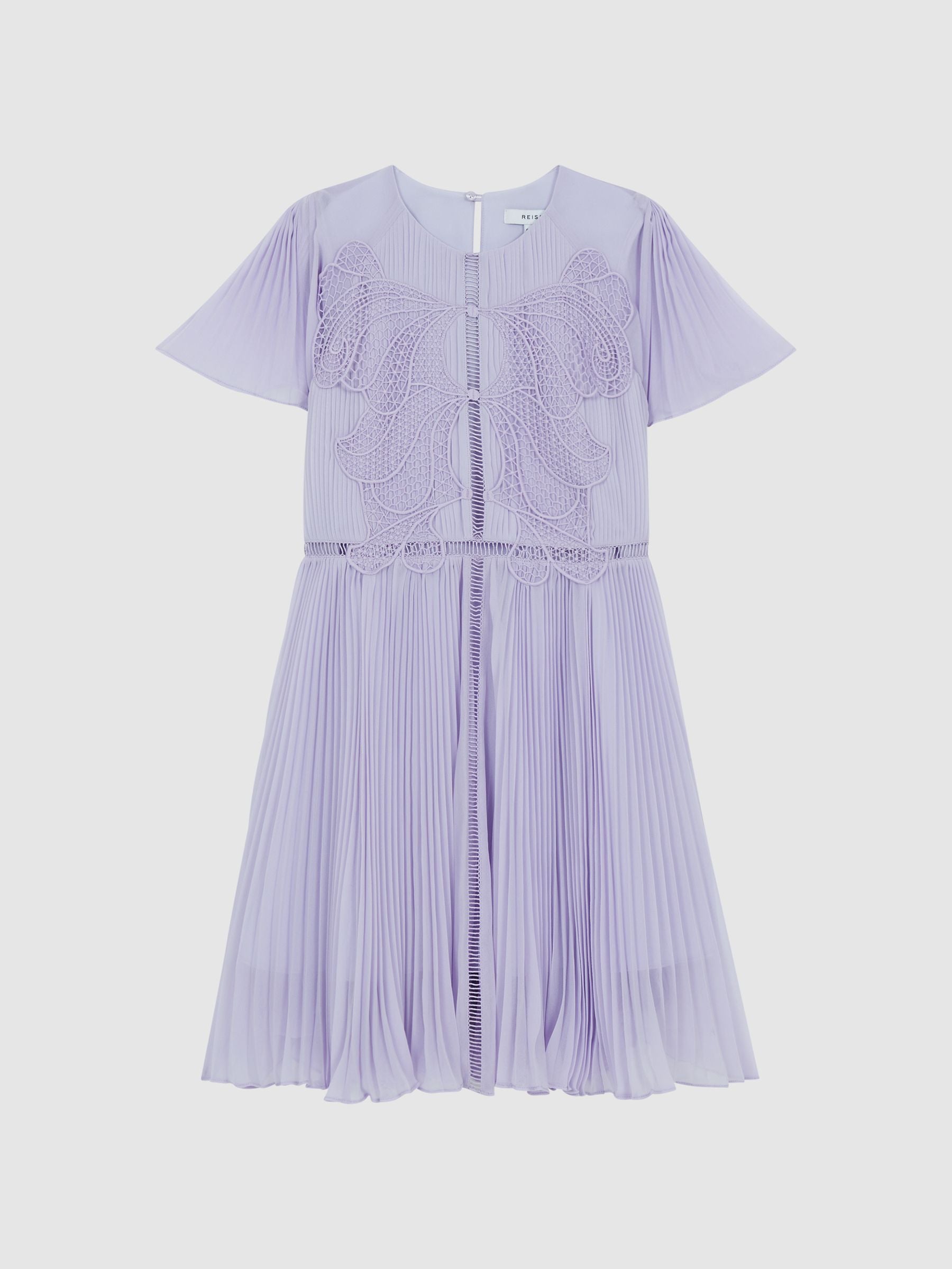 Dsiney Kidz - Reiss Lilac Coreen Lace Embroidered Pleated Dress image 2