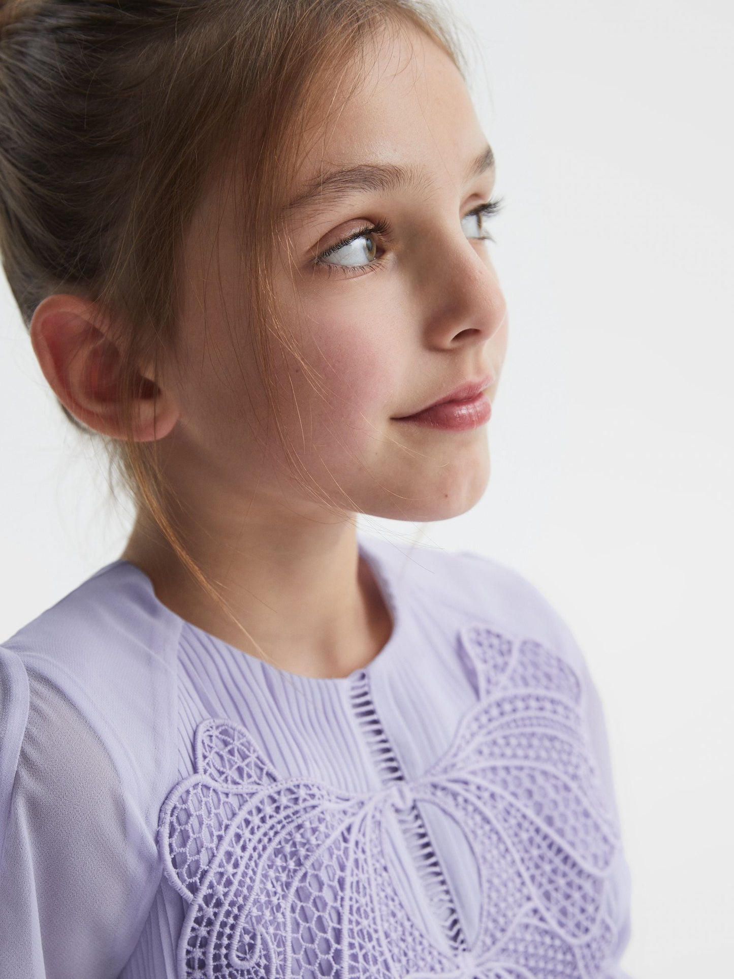 Dsiney Kidz - Reiss Lilac Coreen Lace Embroidered Pleated Dress image 4
