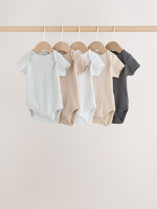 Dsiney Kidz - Neutral Baby Essential Short Sleeve Bodysuits 5 Pack image 1