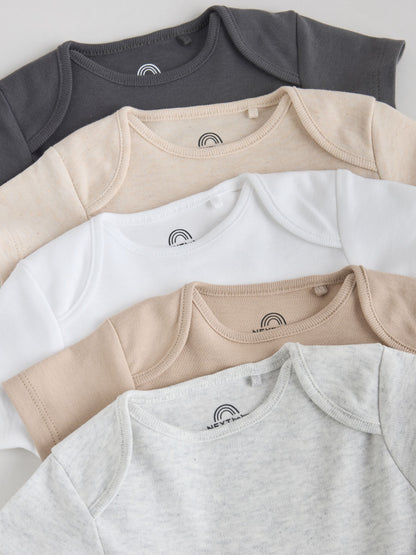 Neutral Baby Essential Short Sleeve Bodysuits 5 Pack image 3
