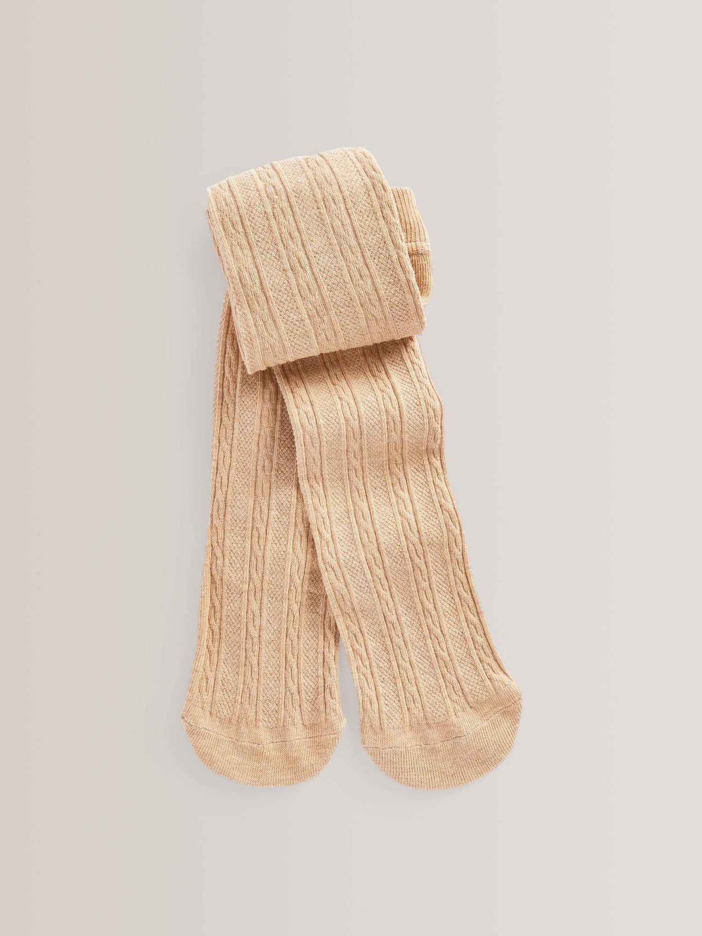 Neutral Honey Regular Length Cotton Rich Cable Tights image 1