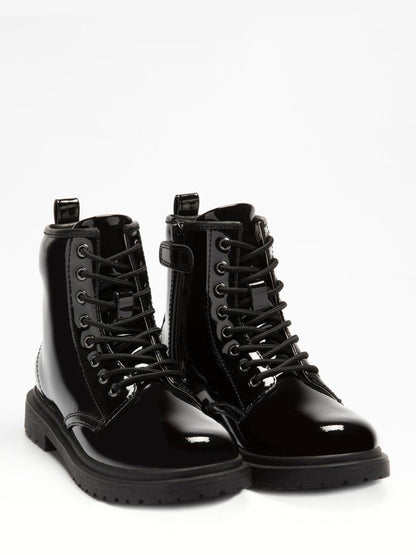 Lelli Kelly Black Patent Harper Lace Up Boots image 2