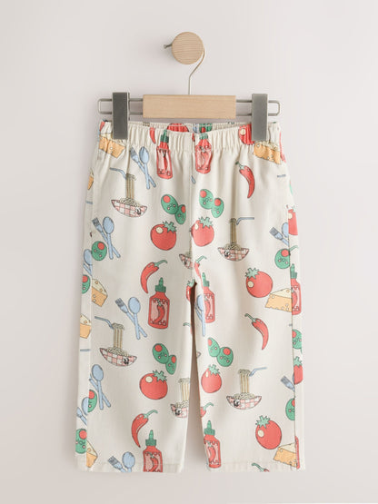 Dsiney Kidz - Ecru Food Printed Jeans (3mths-7yrs) image 1