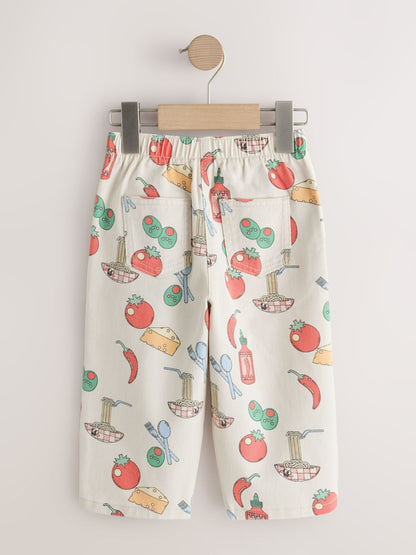 Dsiney Kidz - Ecru Food Printed Jeans (3mths-7yrs) image 2