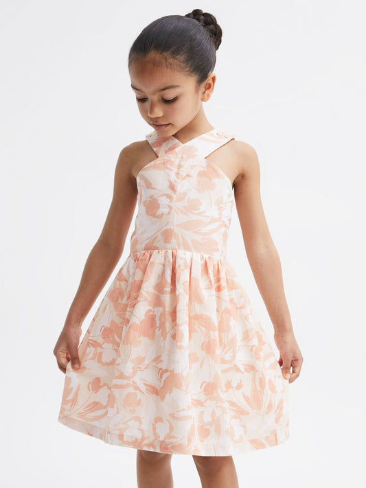 Dsiney Kidz - Reiss Pink Print Lottie Floral Print Halter Neck Dress image 1