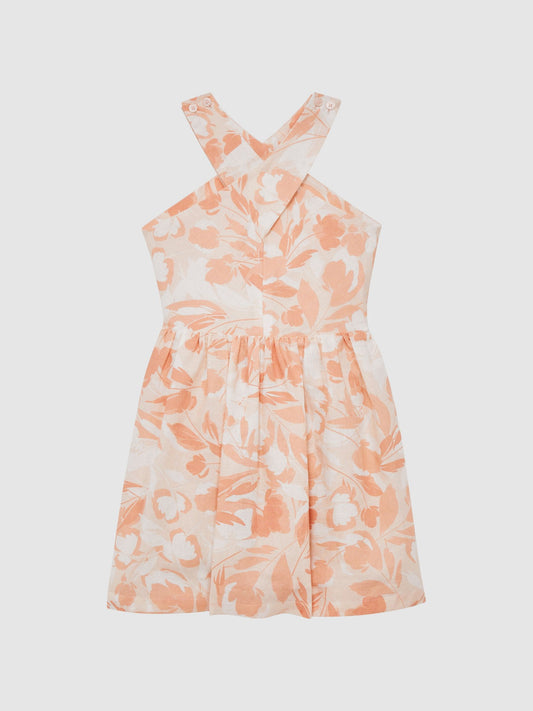 Dsiney Kidz - Reiss Pink Print Lottie Floral Print Halter Neck Dress image 2