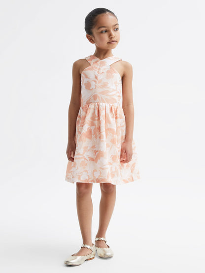 Dsiney Kidz - Reiss Pink Print Lottie Floral Print Halter Neck Dress image 3